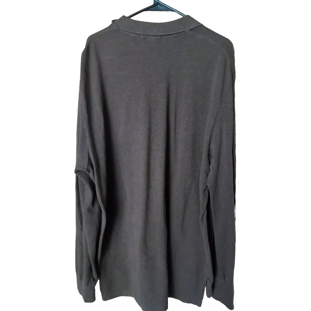 Polo Ralph Polo Lauren Long Sleeve Classic Green Pony Collared Shirt‎ Brown XL